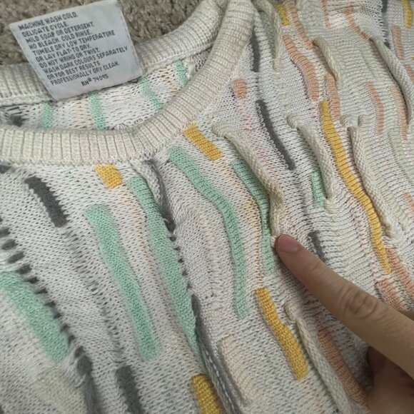 COOGI Australia Medium Cotton Sweater 3D Intricate Knit Pullover Crew Neck Adult - Picture 10 of 16